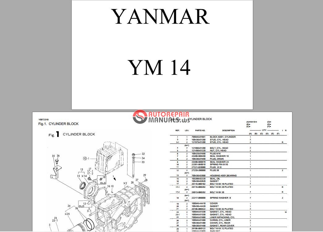 Yanmar Vi050 Parts Manual Free Download
