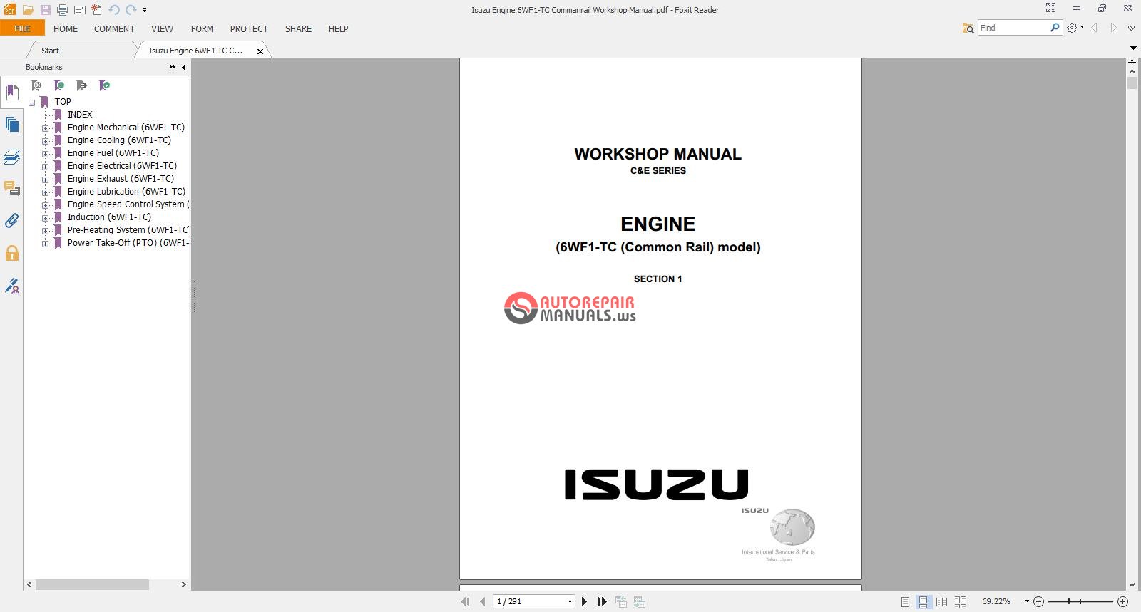 Isuzu Engine 6WF1-TC Commanrail Workshop Manual | Auto ...
