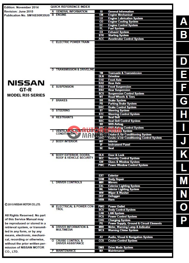 Nissan GTR R-35 2016 Factory Service Manual | Auto Repair ... nissan murano transaxle diagram 